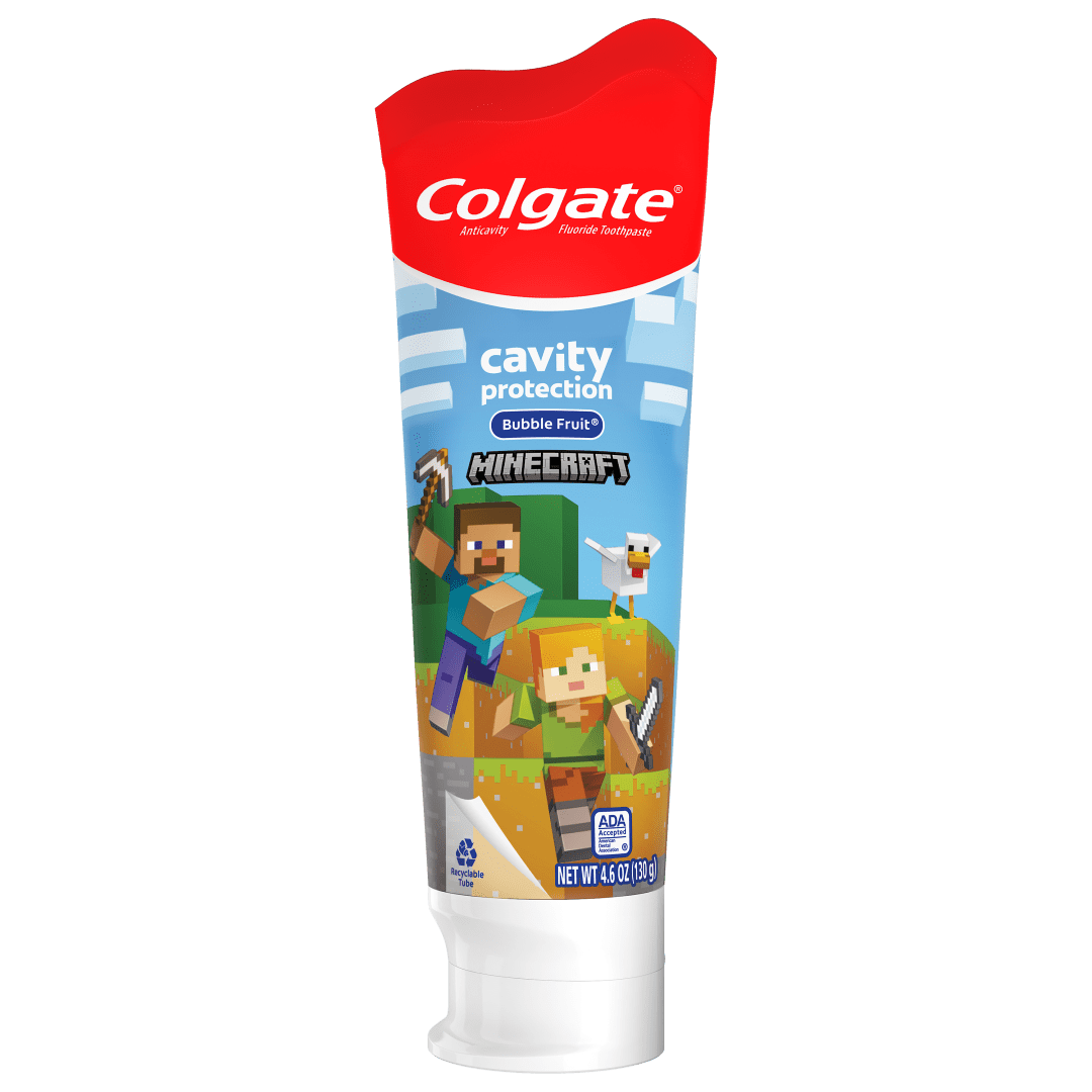 Colgate Minecraft Kids Toothpaste with Fluoride, Mild Bubble Fruit Flavor, 4.6 oz