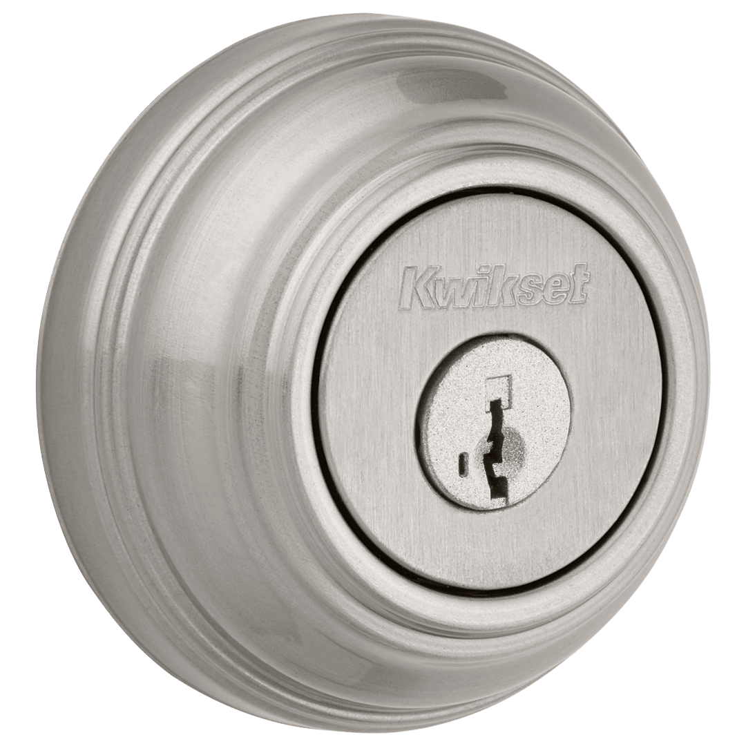 980 Deadbolt, Keyed One Side, featuring SmartKey Security™ in Satin Nickel