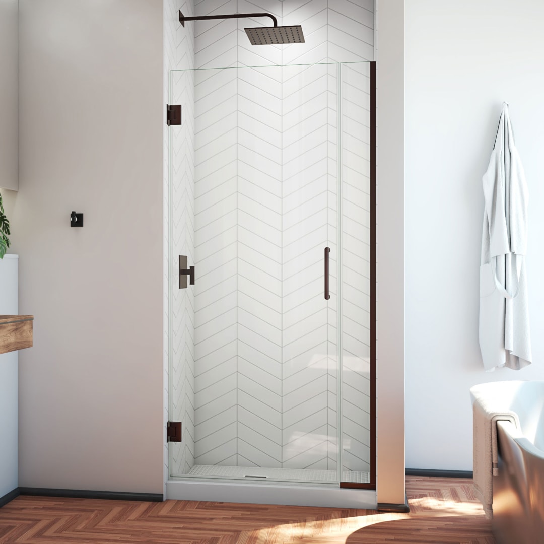 DreamLine Unidoor Plus 36 1/2 - 37 inch W x 72 inch H Frameless Hinged Shower Door in Oil Rubbed Bronze