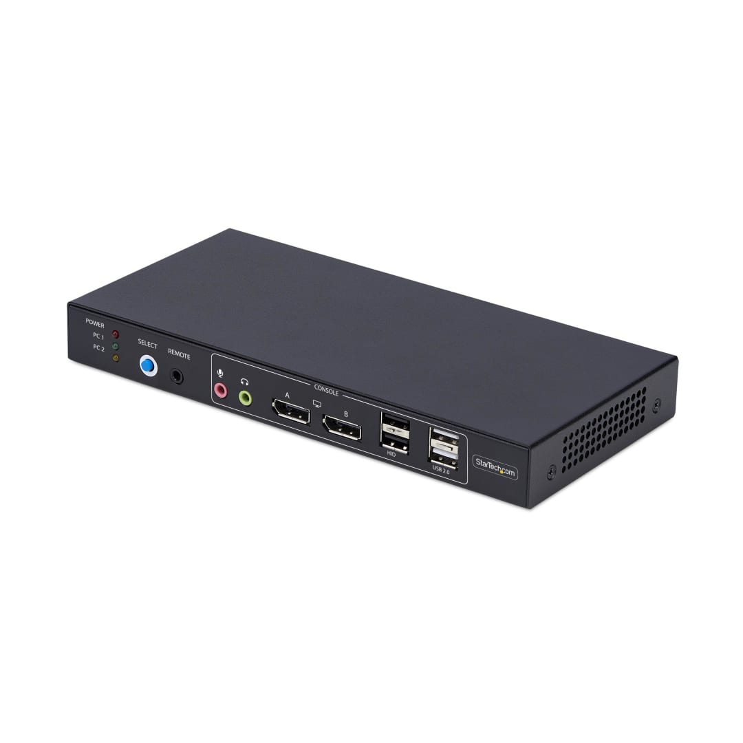 2-Port 4K DisplayPort Dual-View KVM Switch