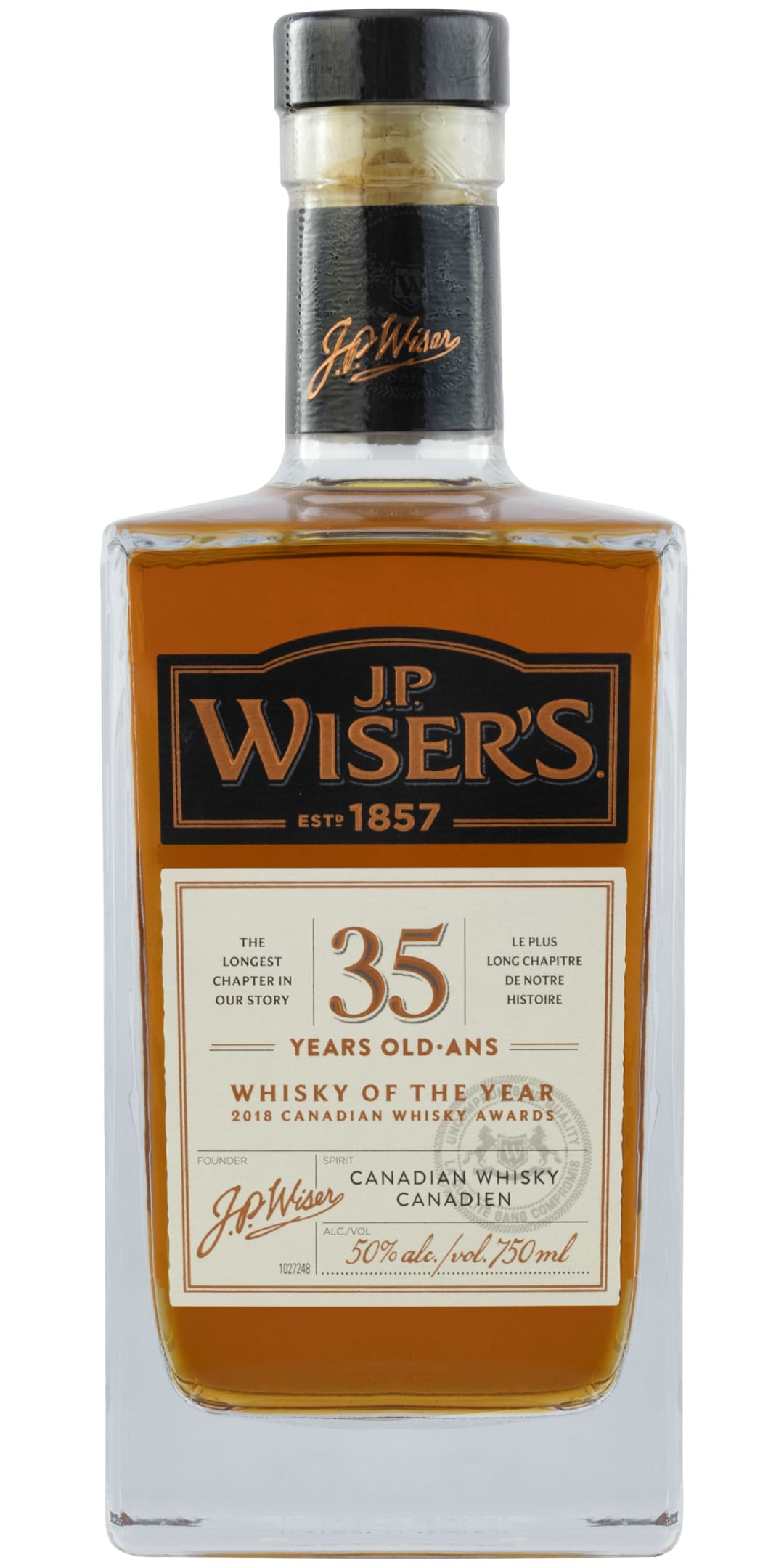 J.P. Wiser's 35 Year Canadian Whisky 750ml 100 Proof