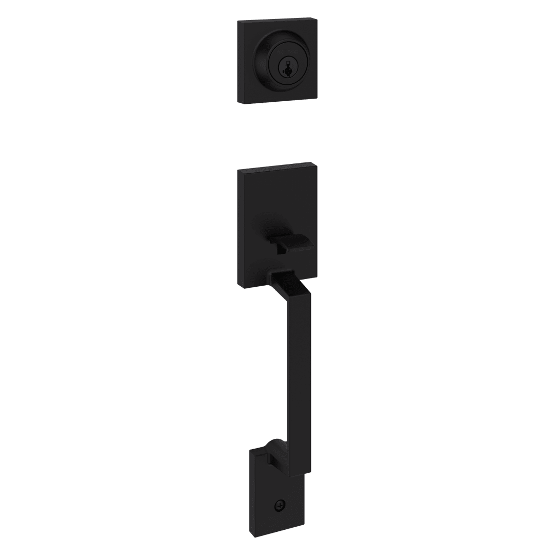 Amador Single Cylinder Handleset with Casey Lever featuring SmartKey Security™ Security in Matte Black