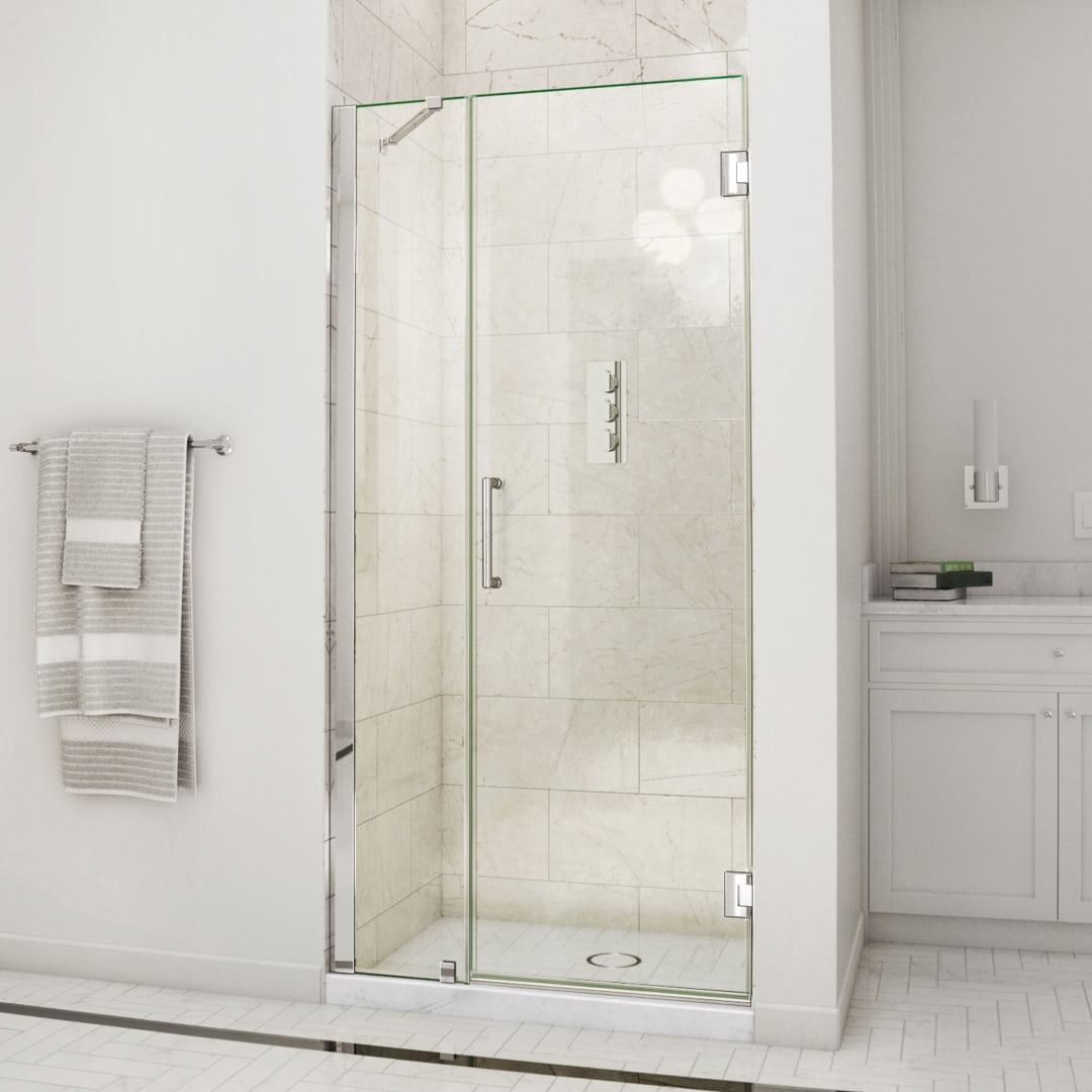 DreamLine Unidoor 38 - 39 inch W x 72 inch H Frameless Hinged Shower Door with Support Arm in Chrome