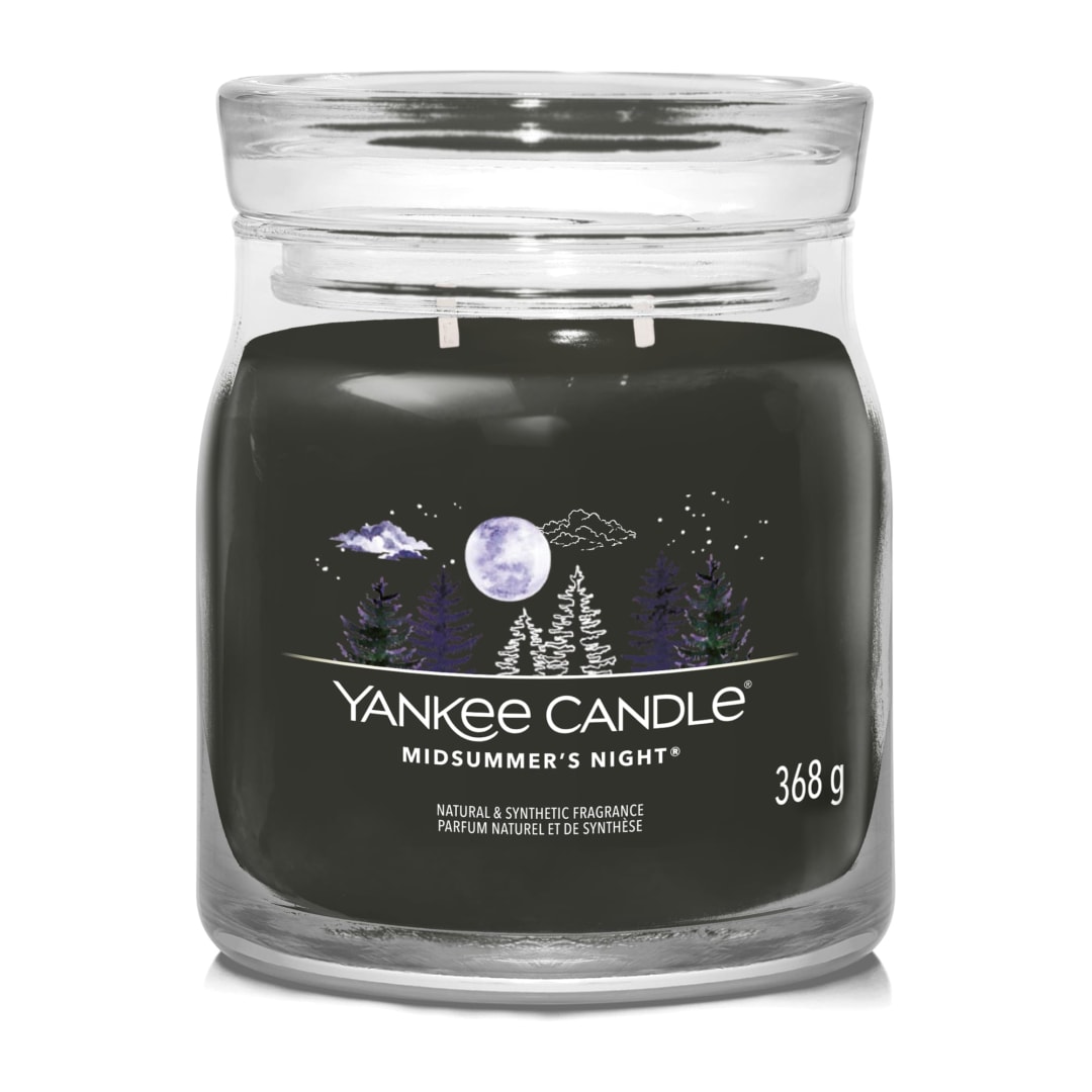 Yankee Candle® Signature Scented Candle | Midsummer's Night Medium Jar Candle with Double Wicks | Soy Wax Blend Long Burning Candle