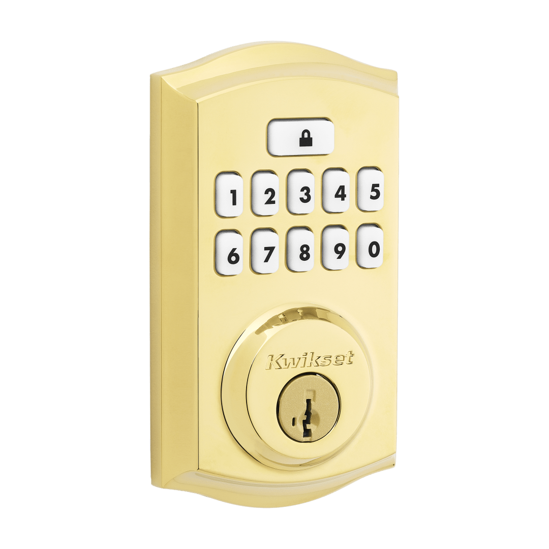 SmartCode 260 Traditional Keypad Electronic Deadbolt featuring SmartKey Security™ in Lifetime Polished Brass