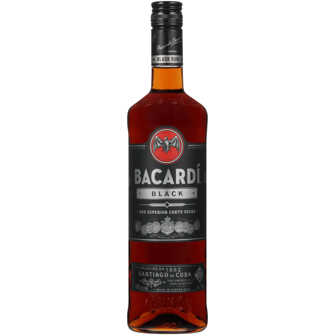 Bacardi Black Rum, Gluten Free 40% 750mL