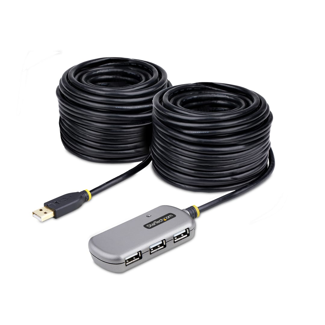 USB 2 0 24m repeater cable with 4 port Hub