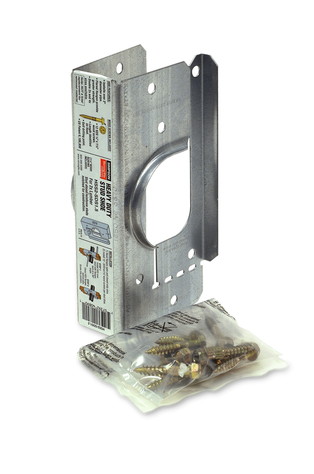 Simpson Strong-Tie HSS2-SDS1.5 HSS Galvanized Stud Shoe for 2x, with Strong-Drive® SDS Screws