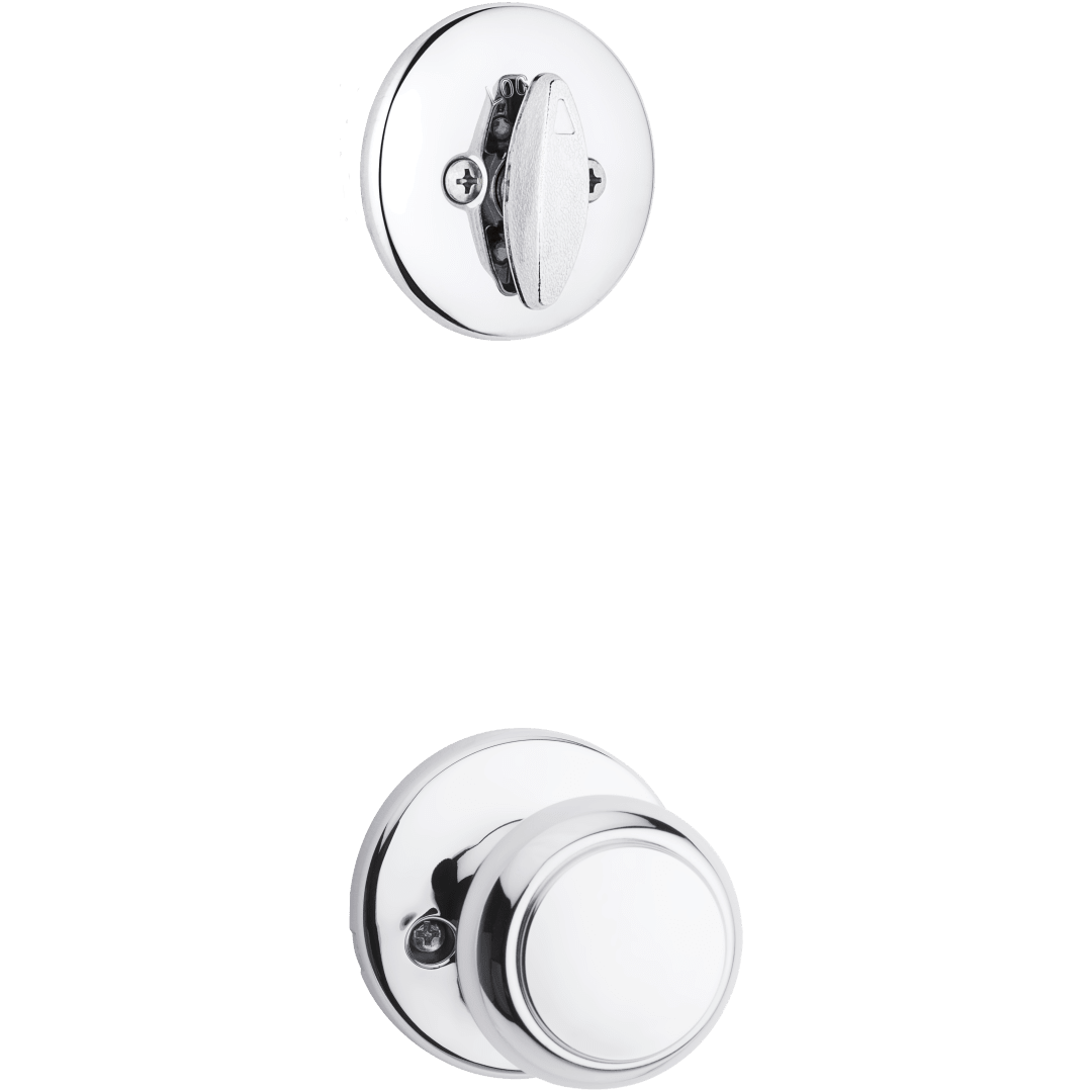 604 Single Cylinder Interior Pack w/Cove Knob for Kwikset Series Handlesets in Polished Chrome