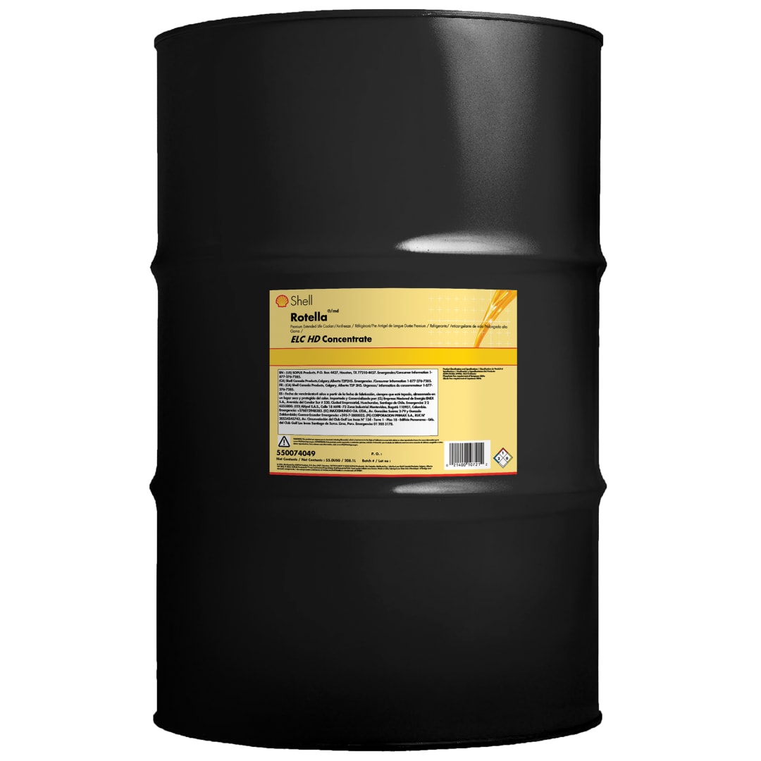 Shell Rotella Extended Life ELC HD Anti-Freeze + Coolant, Concentrate, 55 Gallon Drum