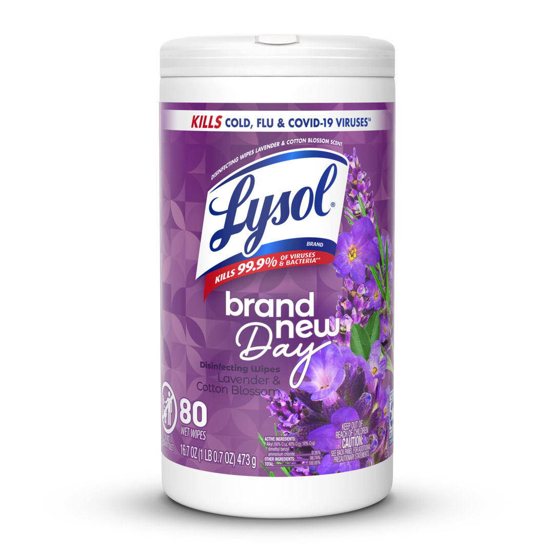 LYSOL® Disinfecting Wipes - Brand New Day™ Lavender & Cotton Blossom 6/80 ct.