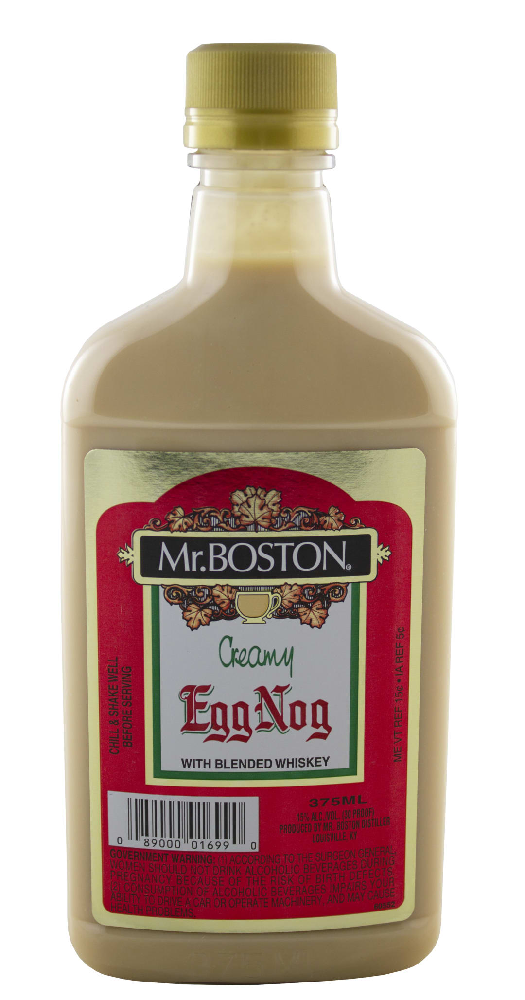 Mr. Boston Blended Whiskey Creamy Eggnog 375ml 30 Proof