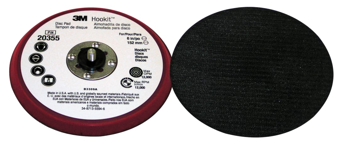 3M™ Hookit™ Düşük Profilli Disk Pedi, 6 in x 3/8 in x 5/16-24 Ext