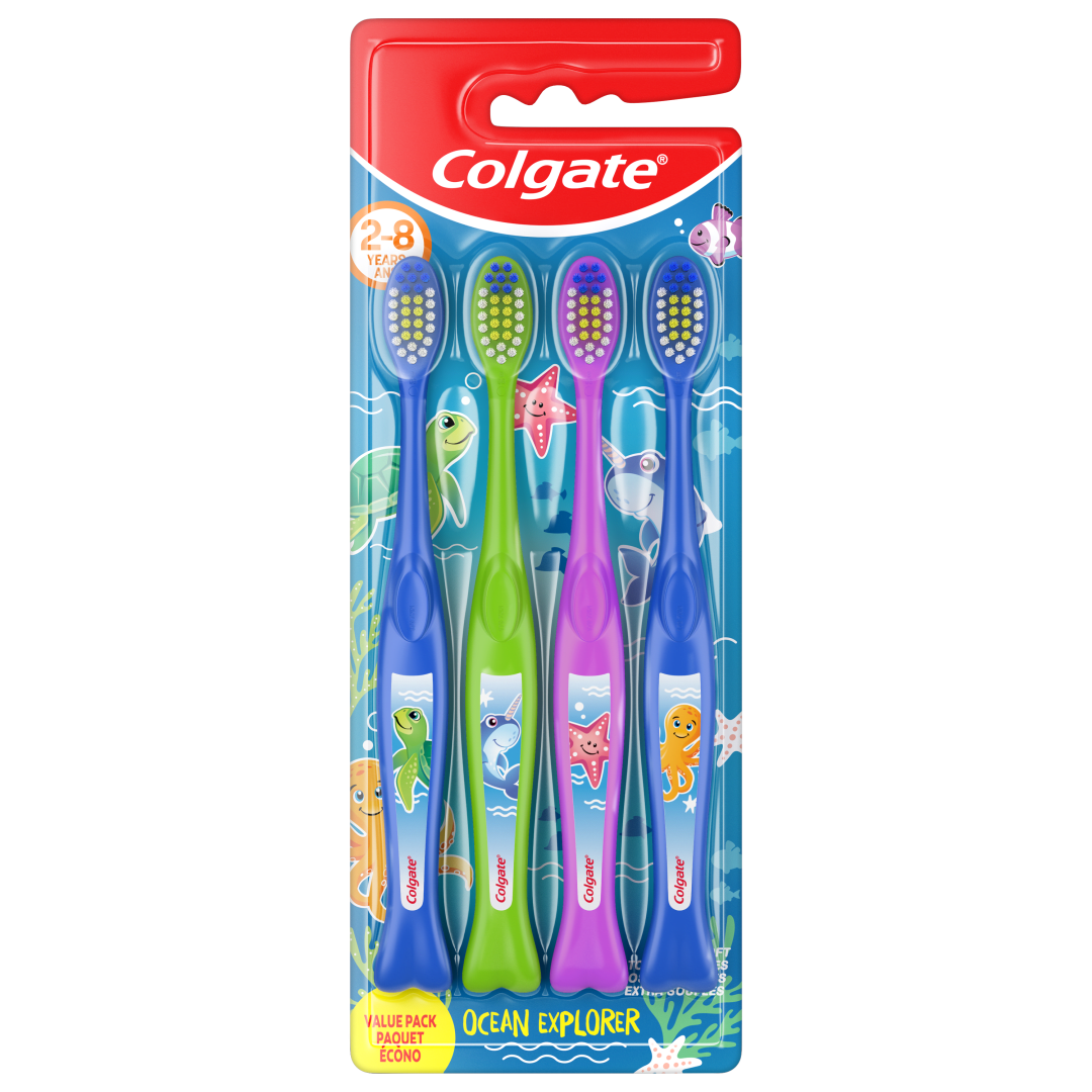Colgate Ocean Explorer Extra Soft Kids Toothbrush Pack, 4 Count