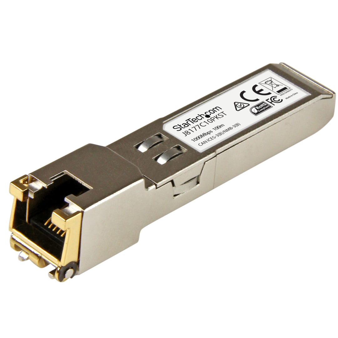 10 Pack- Gb RJ45 Copper SFP - HP J8177C Compatible