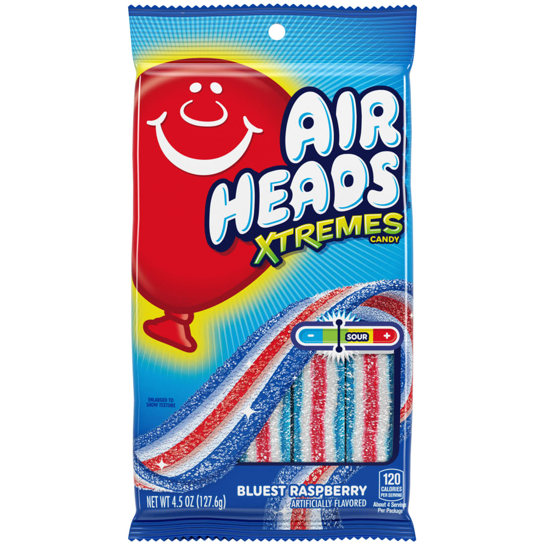 Airheads Xtremes Belts Bluest Raspberry 4.5 oz Peg Bag