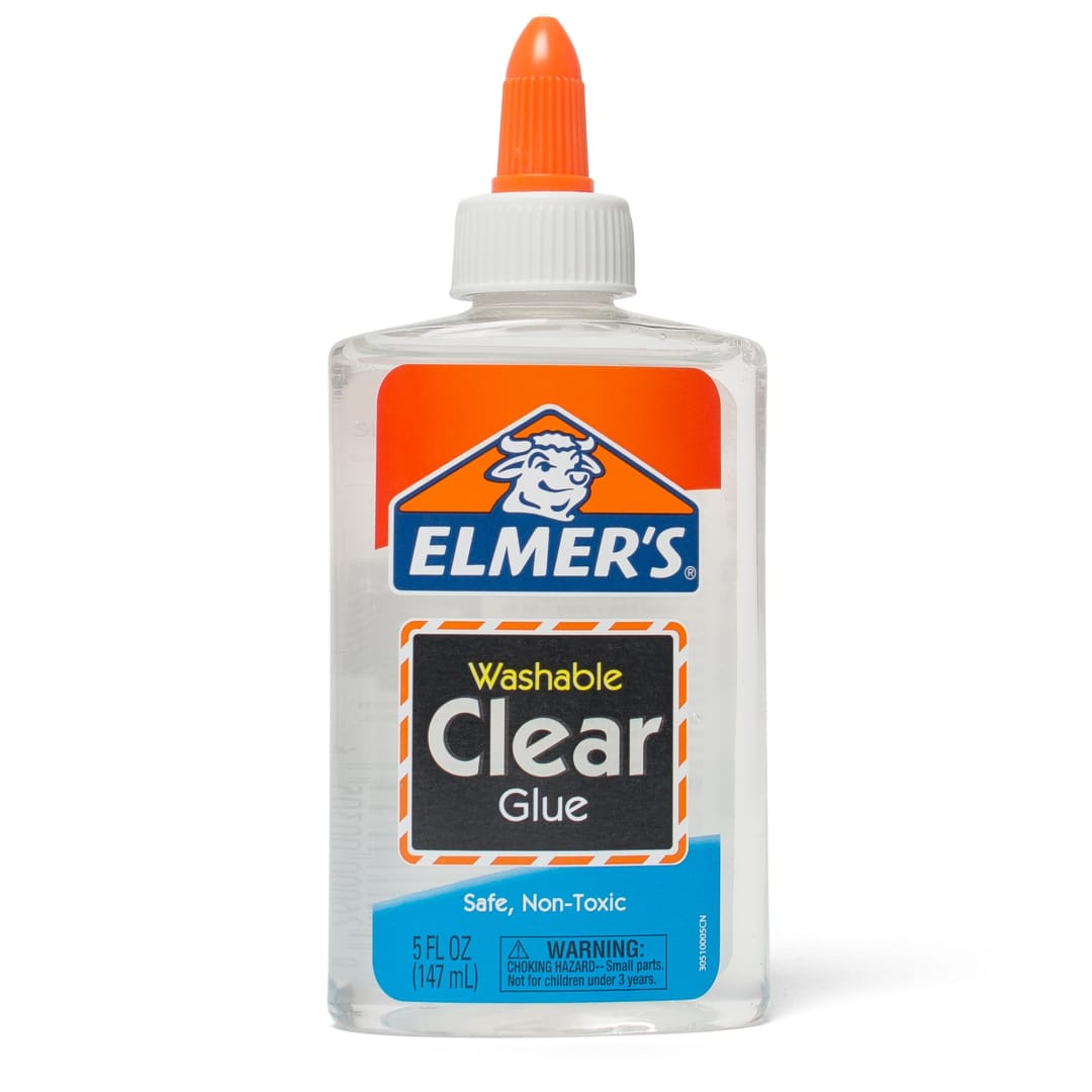 Elmer's Liquid School Glue, Clear Glue, Washable, Great for Making Slime, 5 Ounces