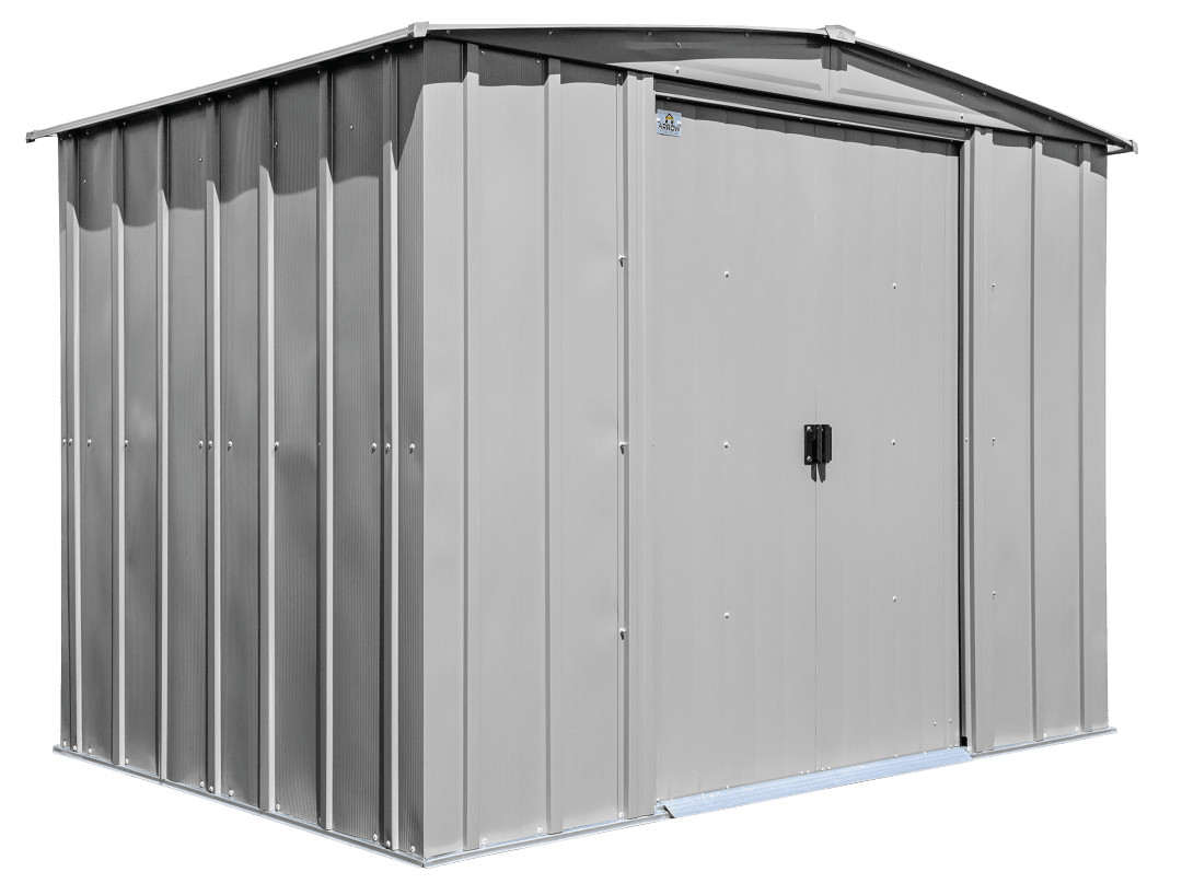 Arrow Classic 8 x 6 x 6 ft Flute Grey Steel Storage Shed