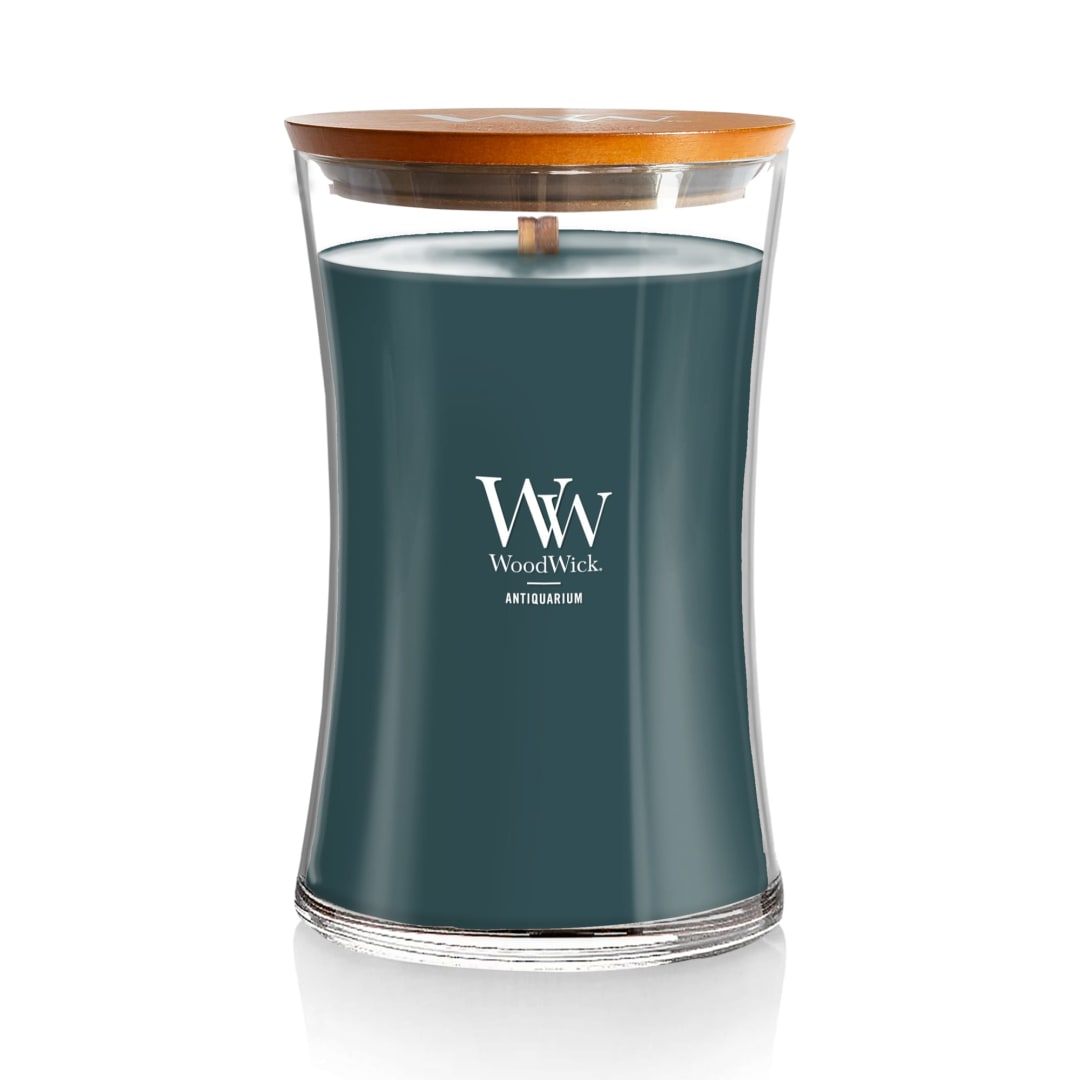 WoodWick® Antiquarium Scented Large Hourglass Candle, Crackles as it Burns, Great for gifting, 21oz