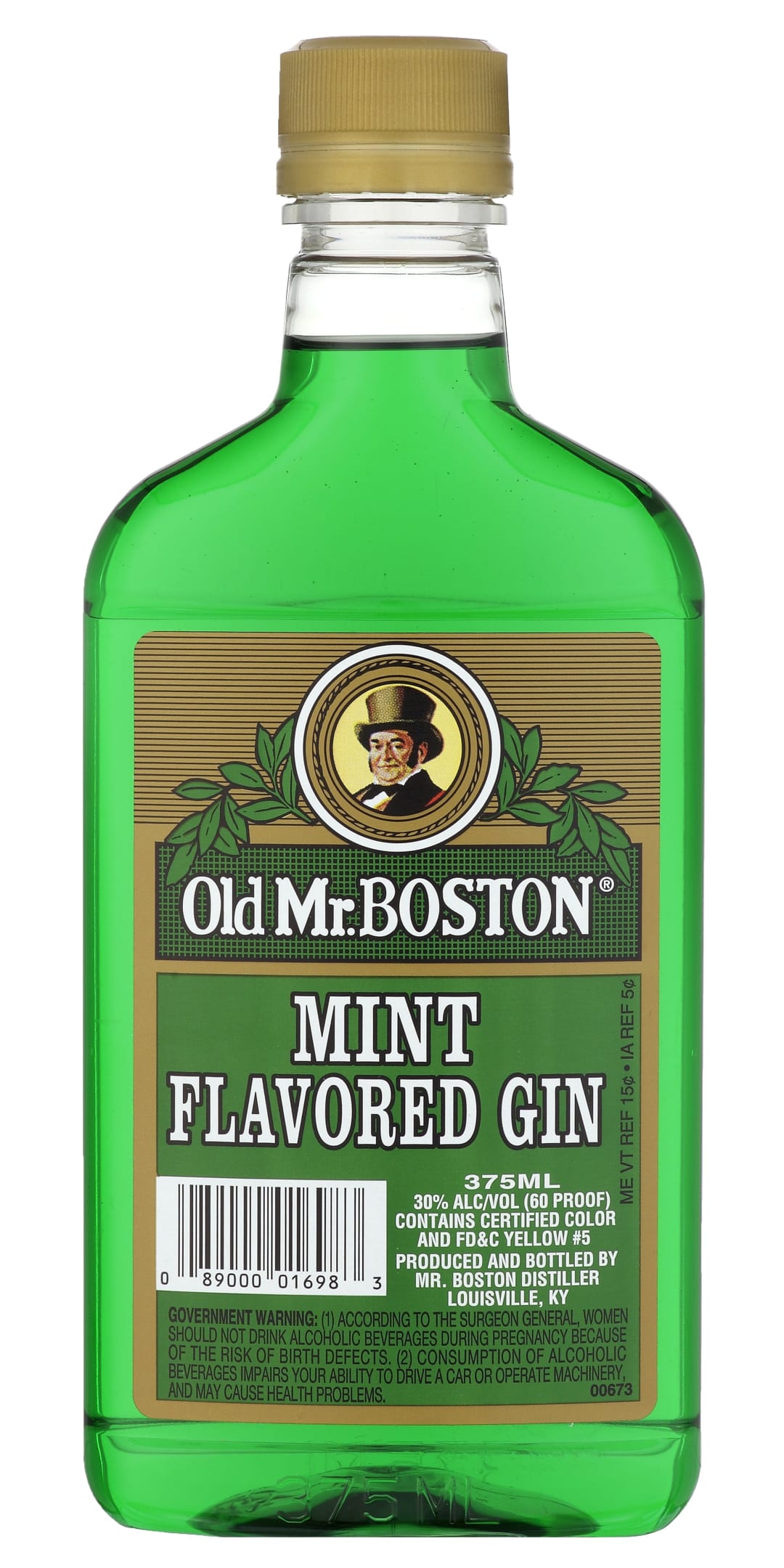 Mr. Boston Mint Flavored Gin 375ml 60 Proof