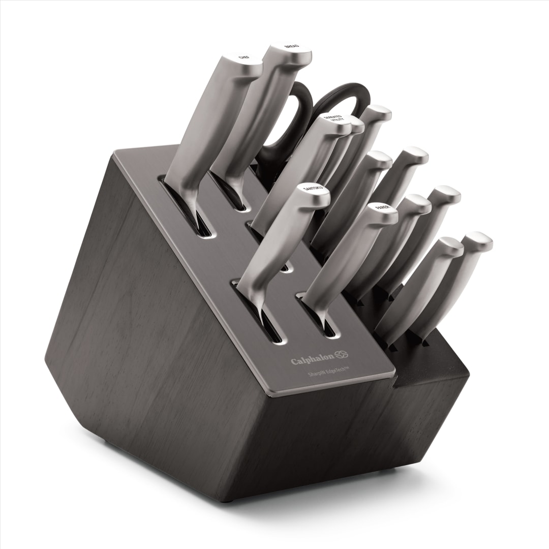 Premier by Calphalon®  15-Piece Knife Set with SharpIN Edgetech™, Stainless Steel Handles