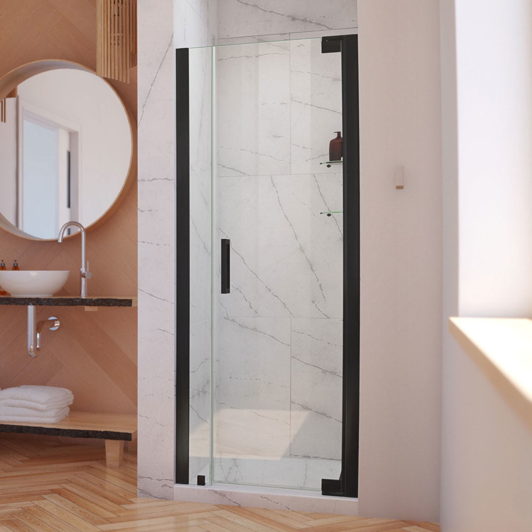 DreamLine Elegance-LS 32 3/4 - 34 3/4 inch W x 72 inch H Frameless Pivot Shower Door in Matte Black