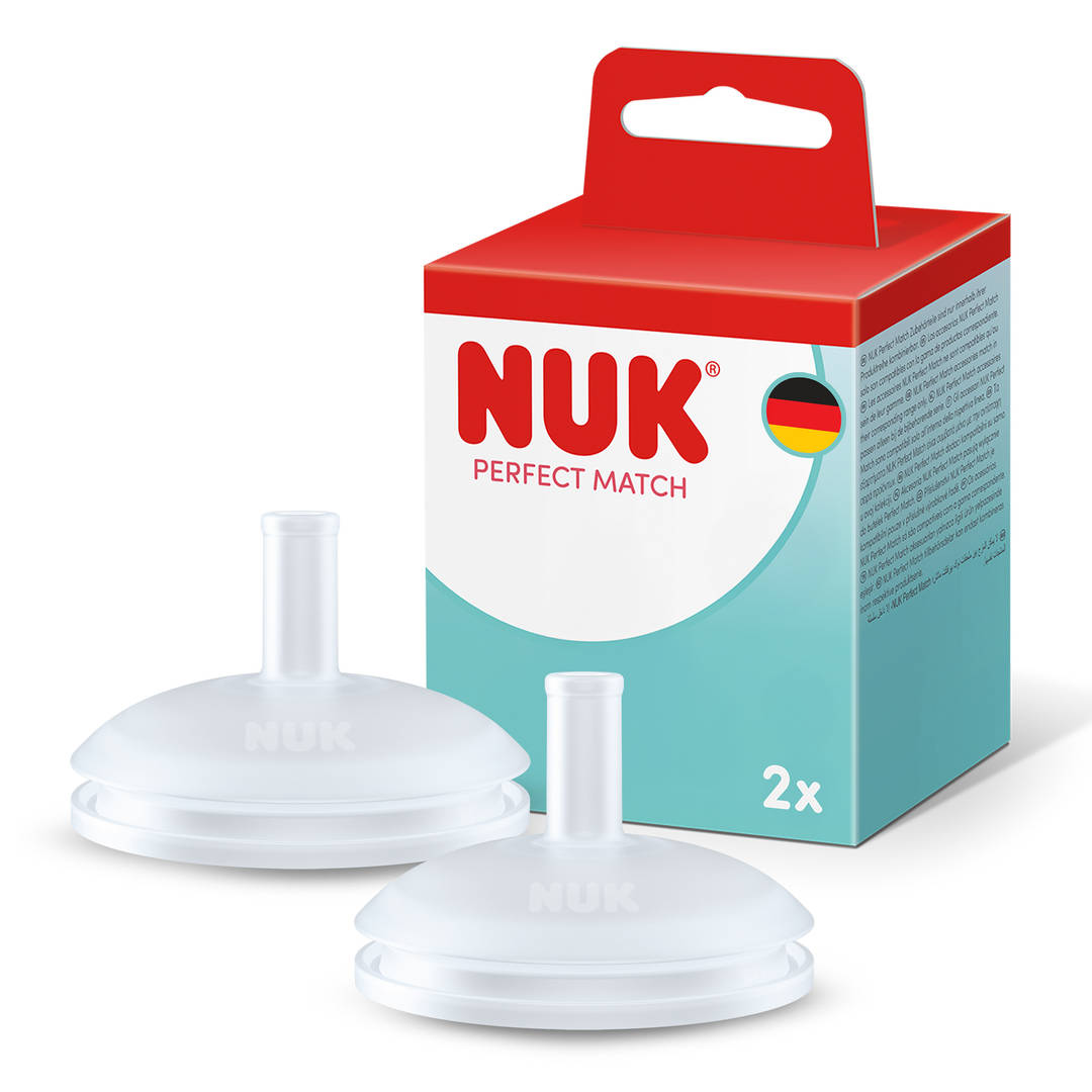 NUK Perfect Match Learner Picos para Botella | 6+ Meses | Picos Antiderrames para Vaso Entrenador | Silicona | Paquete de 2