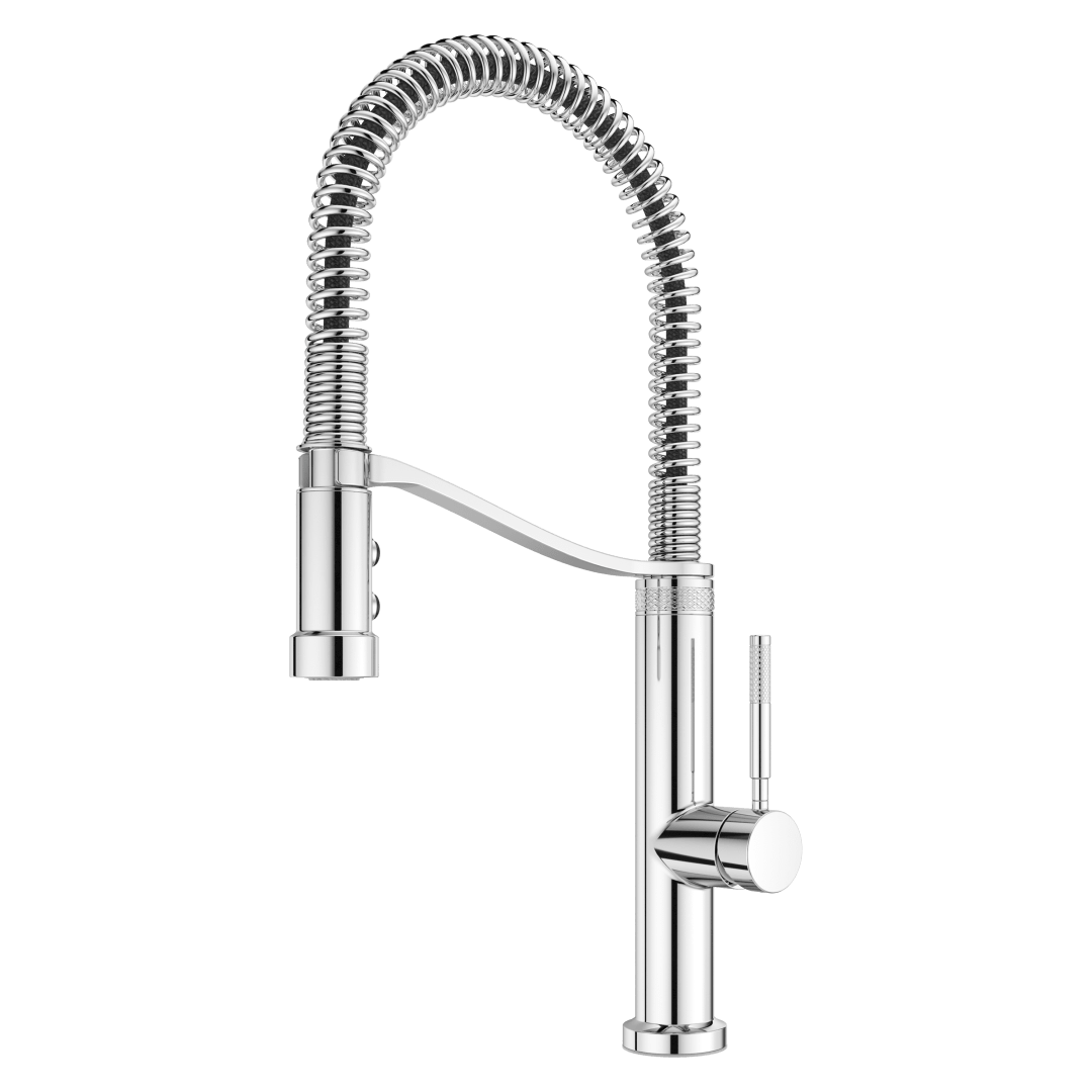 Bruton Culinary 1-Handle Pull-Down Kitchen Faucet in Polished Chrome