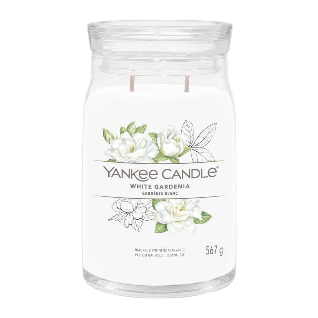 Yankee Candle® Signature Scented Candle | White Gardenia Large Jar Candle with Double Wicks | Soy Wax Blend