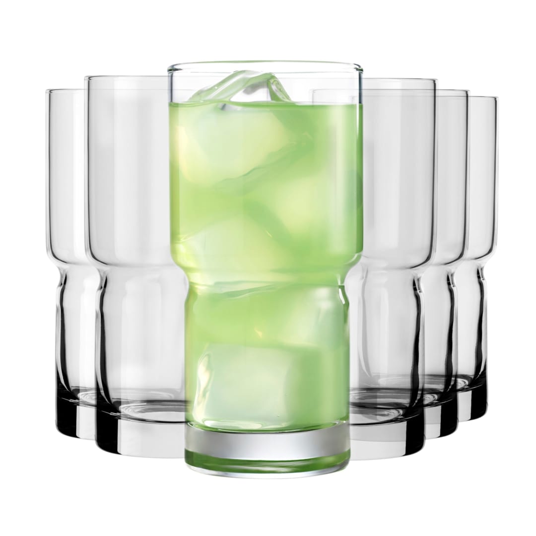 Libbey Newton Stackable Tumbler Glass, 16-ounce, Set of 6