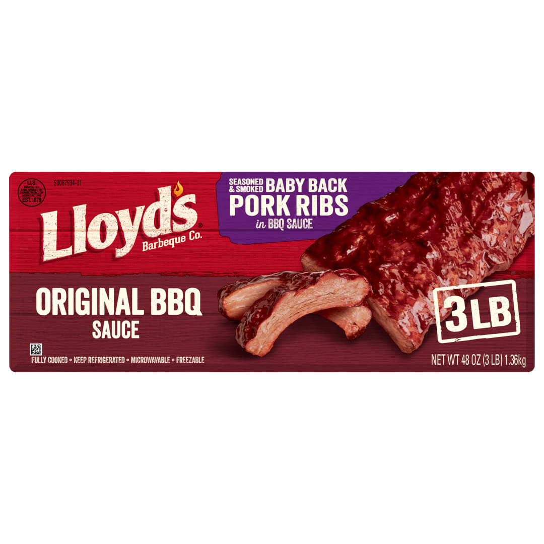 LLOYD'S Seasoned and Smoked Baby Back Rib in Original BBQ Sauce Case