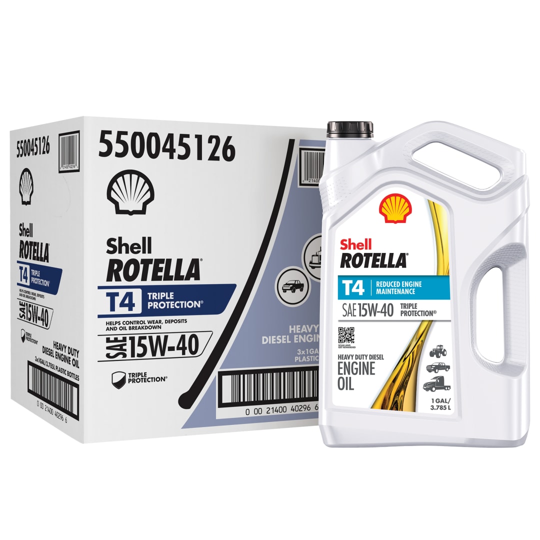 Shell Rotella T4 Triple Protection 15W-40 Diesel Engine Oil, 1 Gallon (3 Pack)