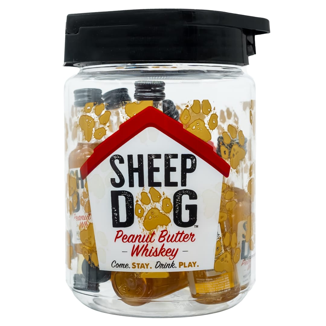 Sheep Dog Peanut Butter Whiskey Treat Jar 10 Pack 50ml 70 Proof