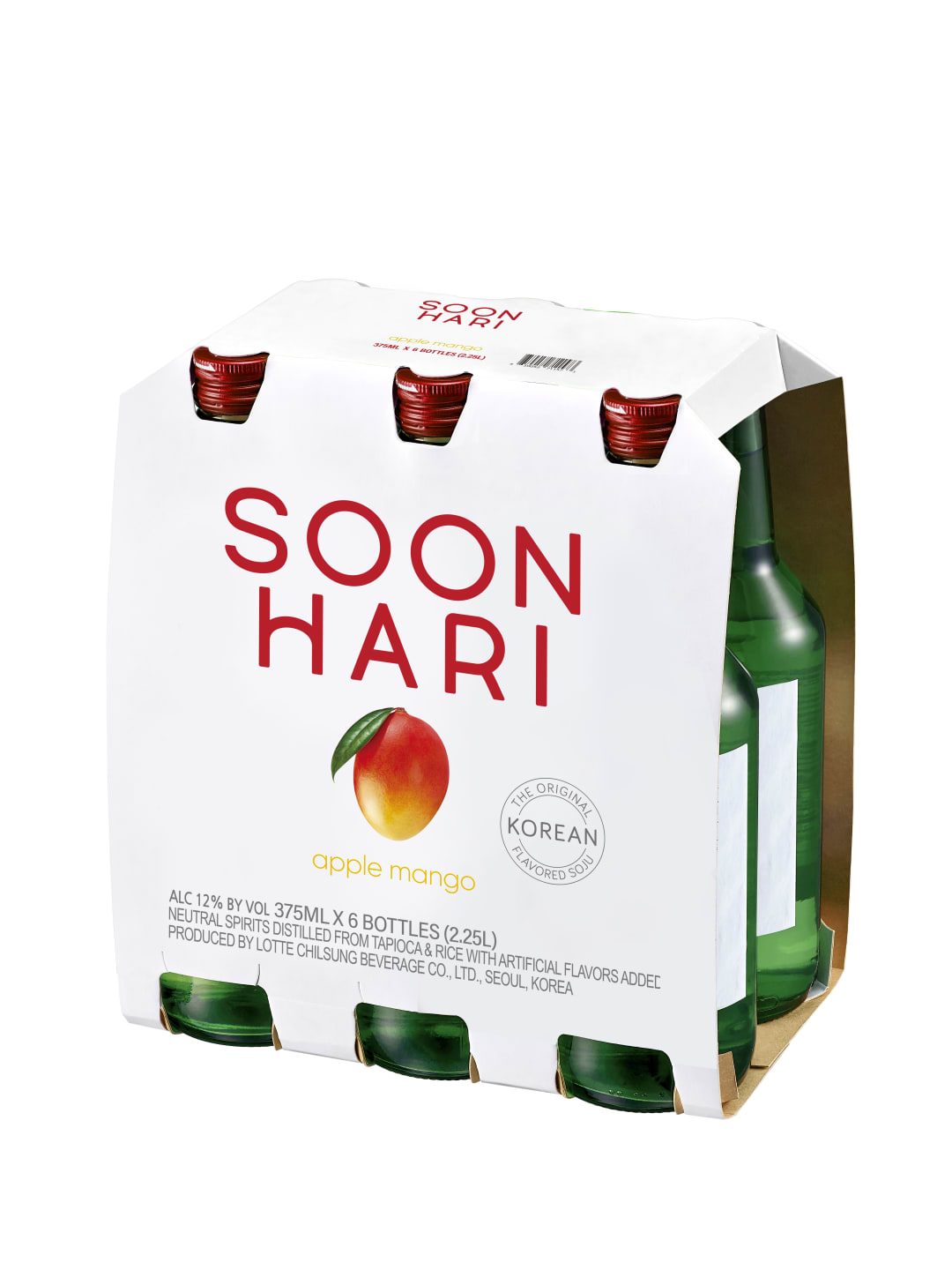 Soonhari Korean Soju Apple Mango 6pk of single serve 375ml bottles