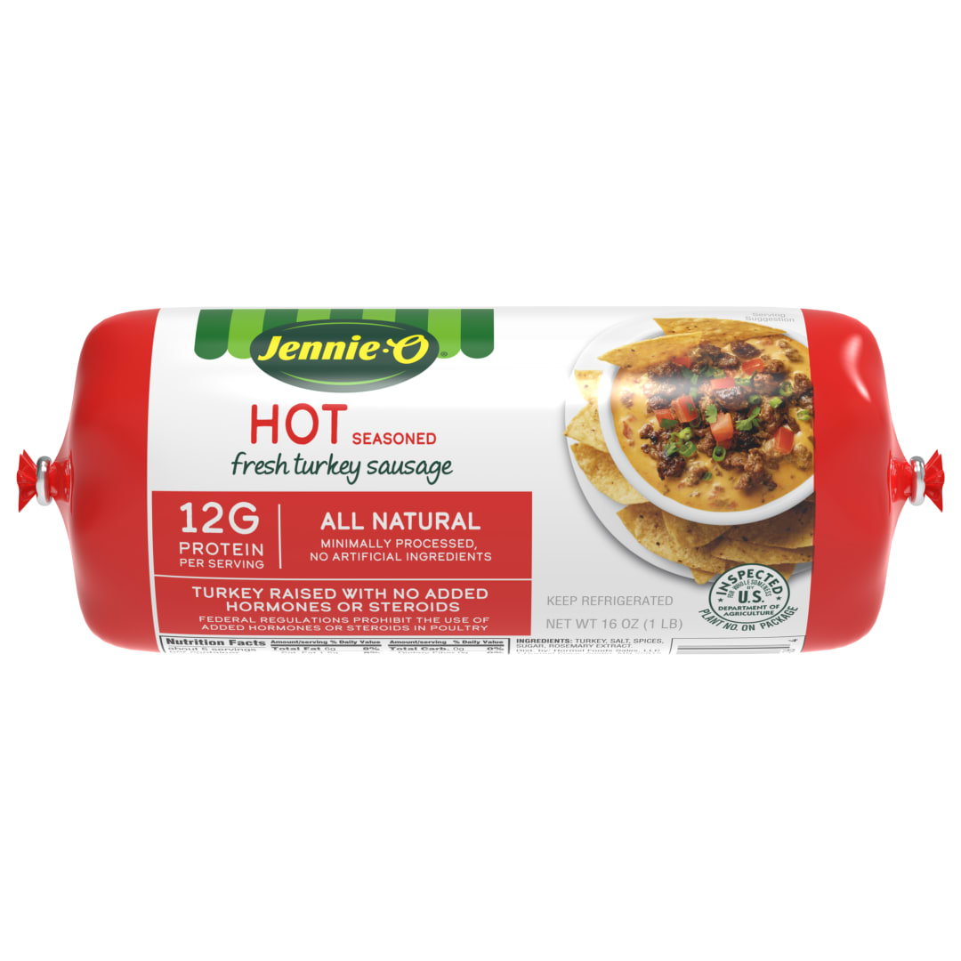 JENNIE-O Hot Turkey Sausage All-Natural - 1 lb. chub