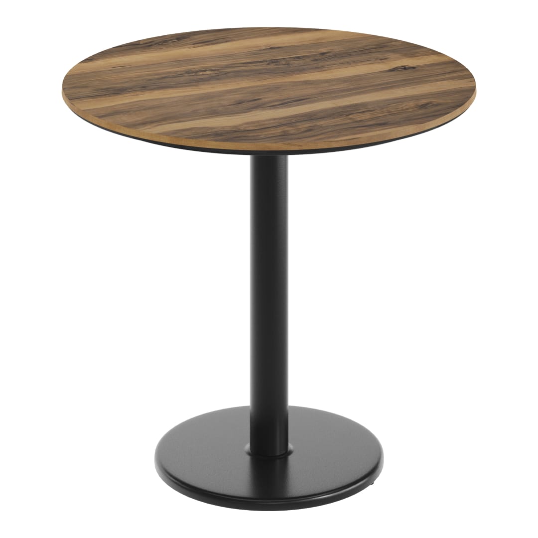 TopGuard 31.25" Round Tabletop with Seamless Surface Technology in Natural with 18" Black Round Table Height Base