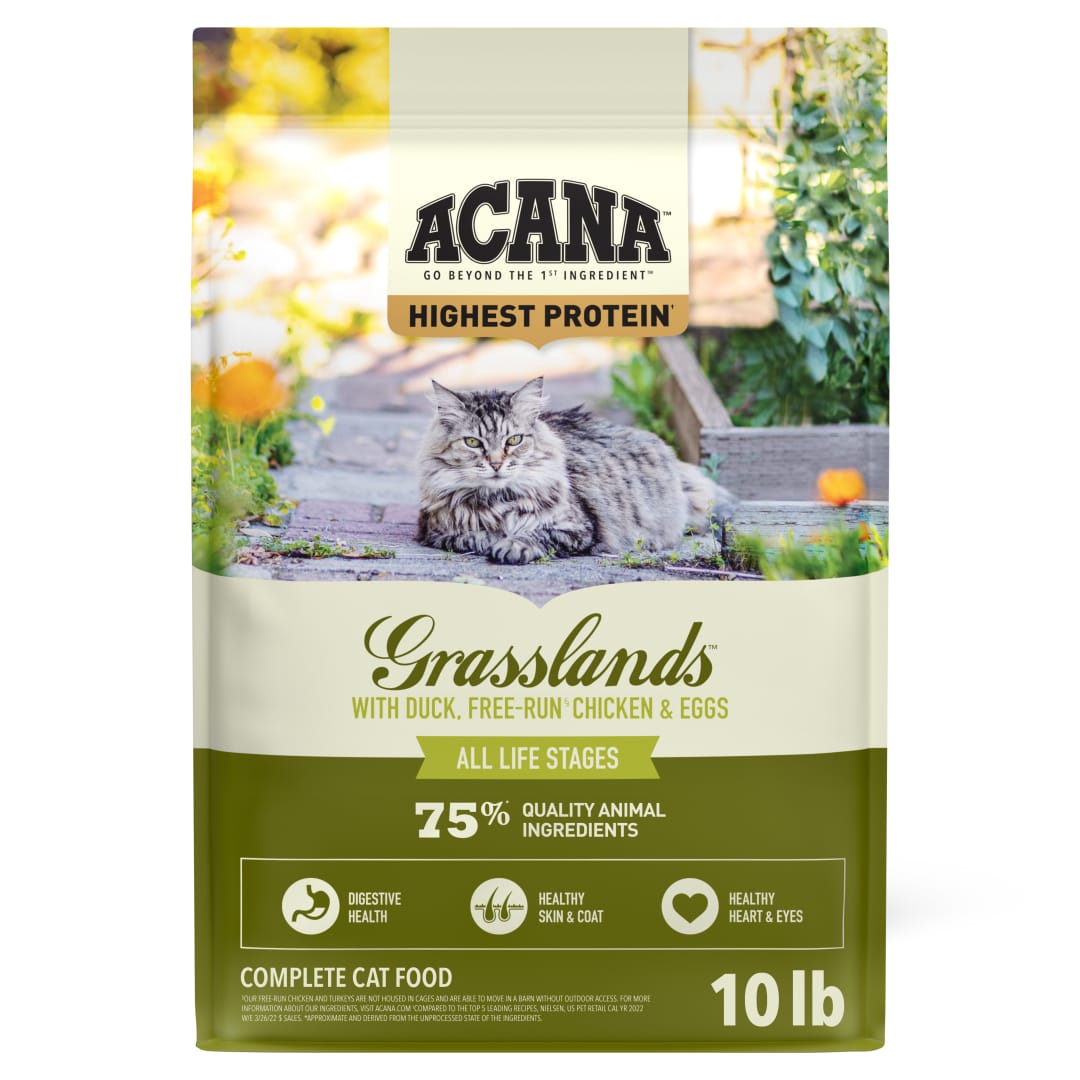 ACANA Grain-free Dry Cat Food Grasslands Chicken Duck Turkey Fish and Quail