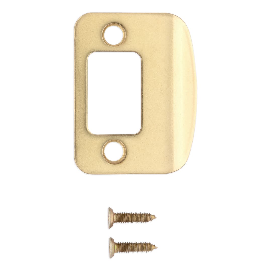 Deadbolt Round Corner Full Lip Strike for Polished Brass Finish