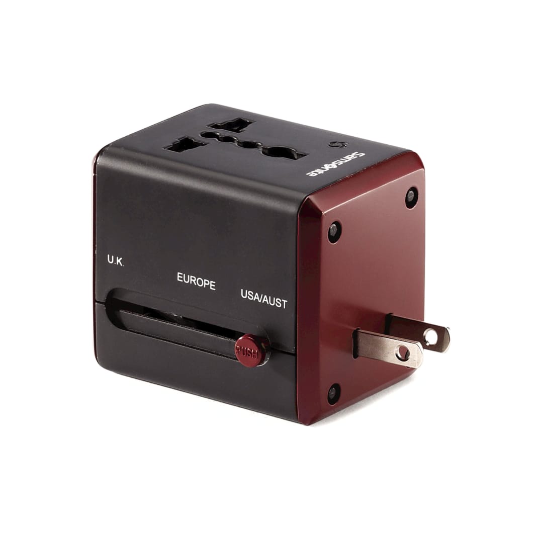 Travel Acc Pt World Wide Power Adapter - Black/Red