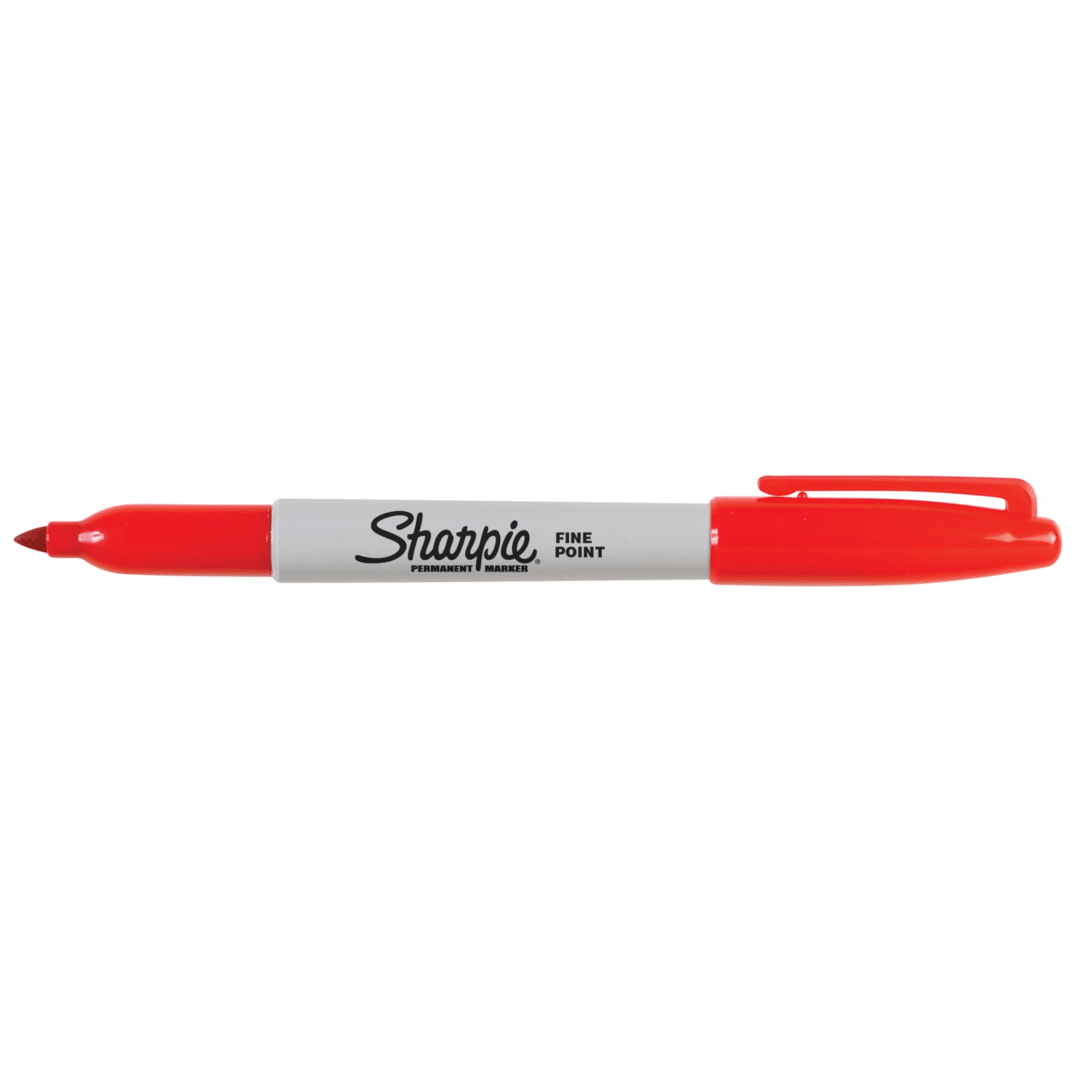 Sharpie® Permanent Marker, Fine Point, Red, 1 Count