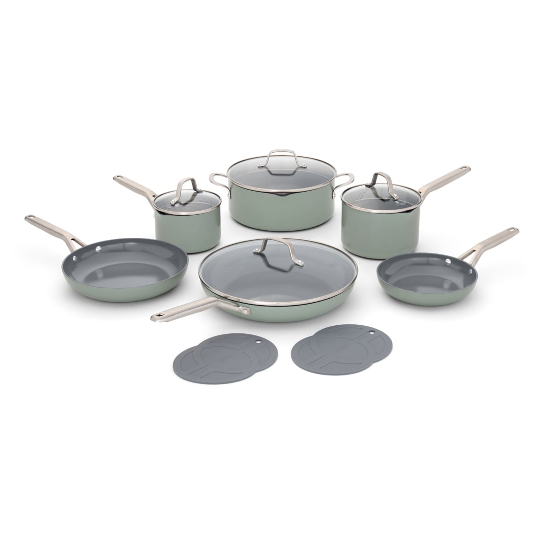 Calphalon® Ceramic Nonstick 12-Piece Cookware Set, Silver Ash