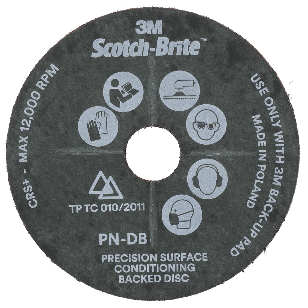 Scotch-Brite™ Precision Surface Conditioning Disc, PN-DB, Coarse, 125 mm x 22.23 mm, Slotted 10/Carton, 40 ea/Case