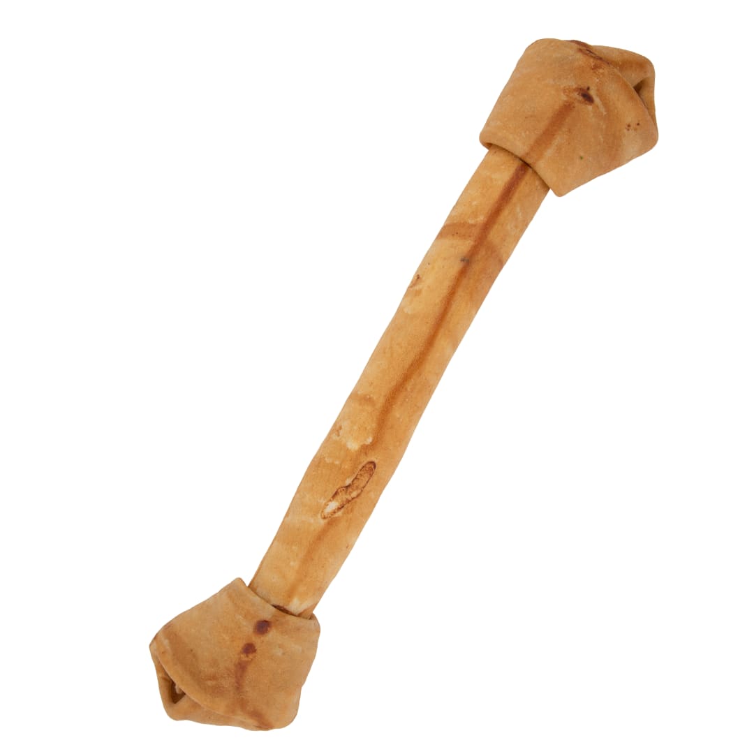 Pet Factory - Chicken Flavor American Beefhide Knotted Bone Dog Chew (20-22 inch) - Natural Long Lasting Chews for Dental Health, Thick Rawhide Dog Bones from USA Cattle