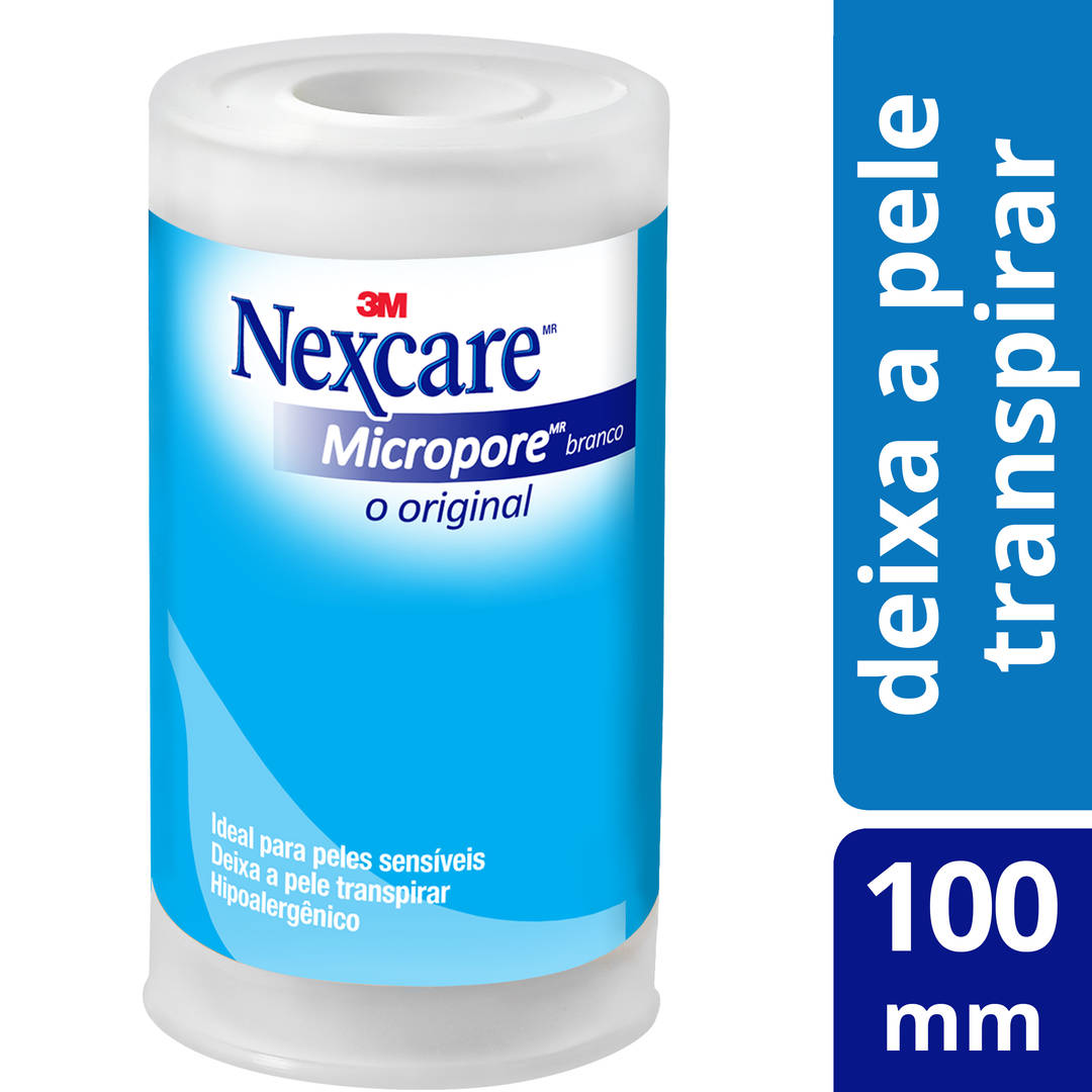 Fita Micropore™ Nexcare™, Branca , 100 mm x 4,5 m