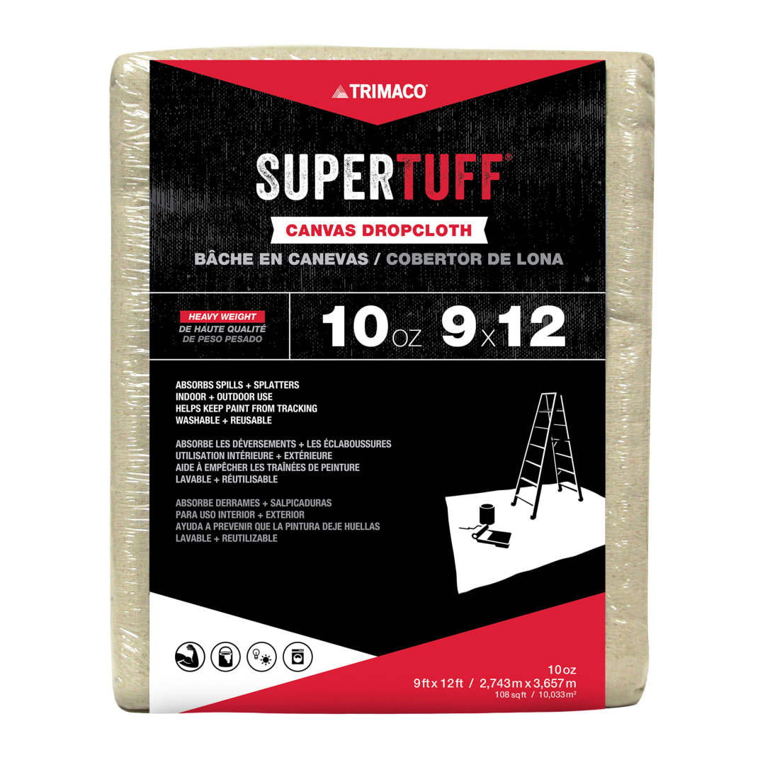 SuperTuff® Canvas Dropcloth, 10oz, 9'x12'