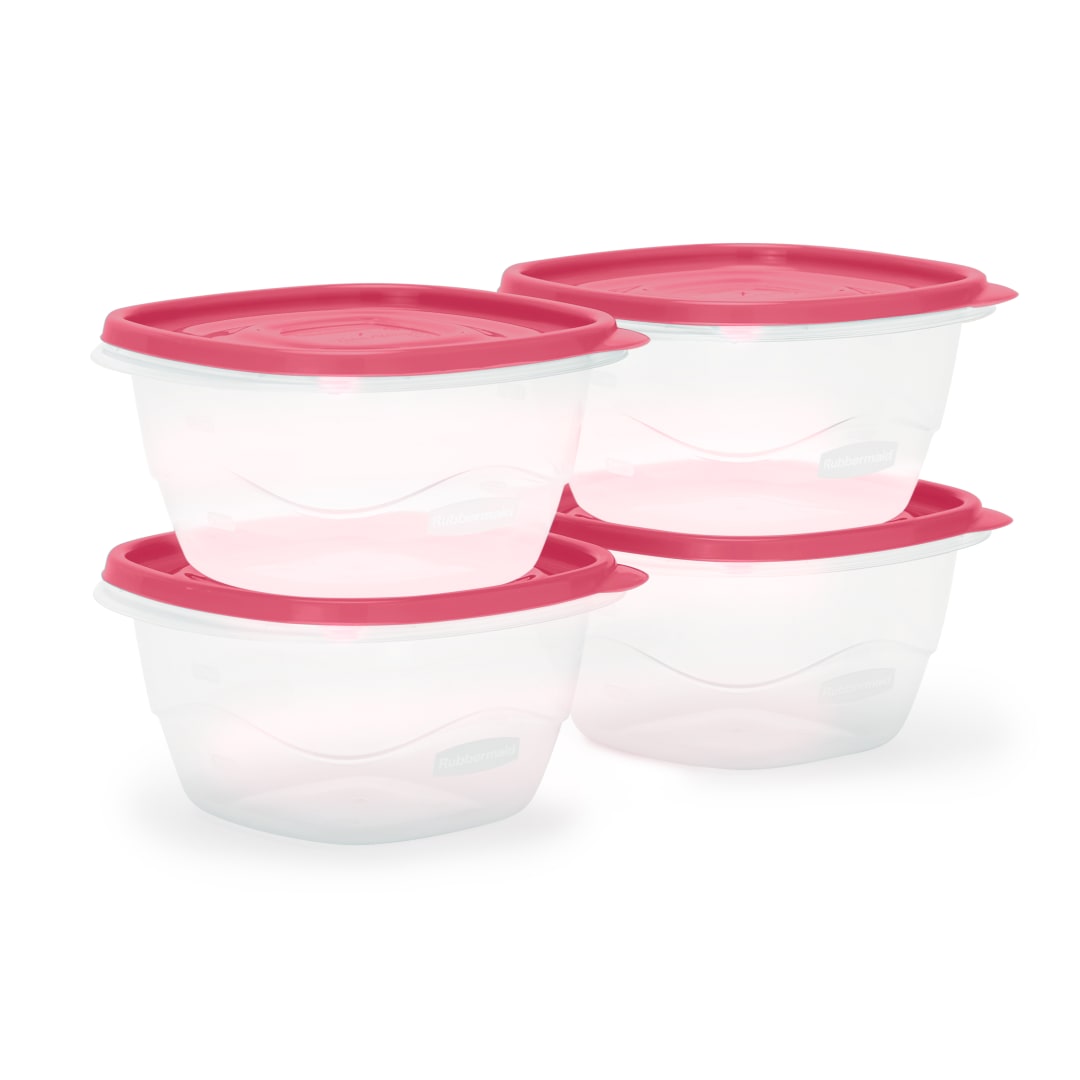 Rubbermaid TakeAlongs 5.2 Cup Food Storage Containers, Meal Prep Containers, Food Containers with Lids, Limited Edition Berry Pink, 4-Pack