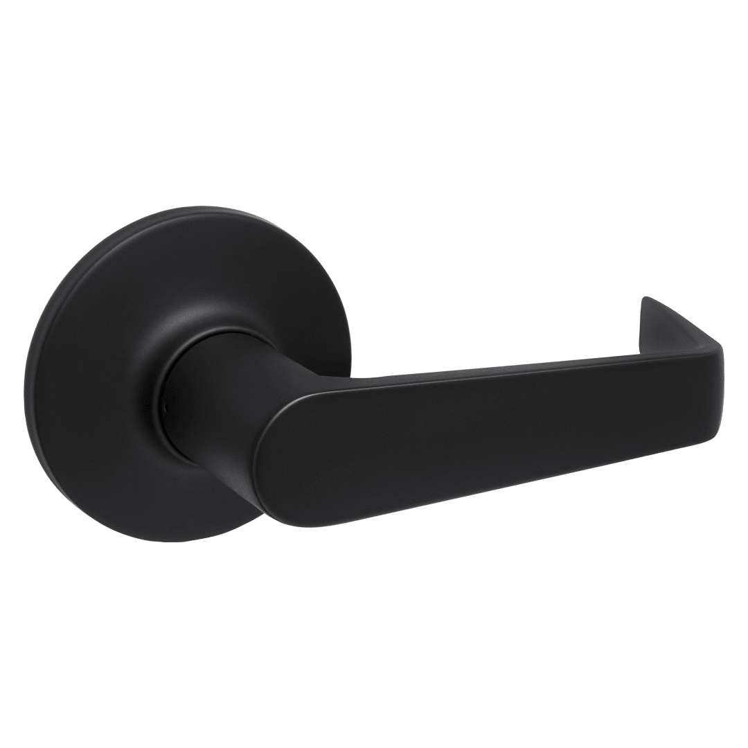 Carson Round Hall/Closet Lever in Matte Black with Microban Protection