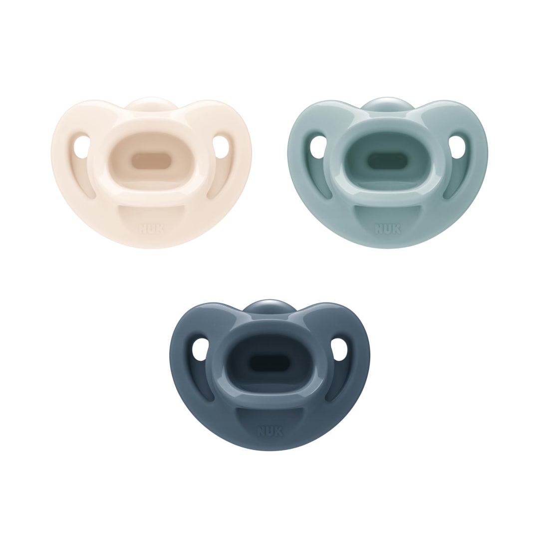 NUK® for Nature, Comfy 100% Sustainable Silicone Pacifiers, 0-6m (Size 1), 3ct, Neutral