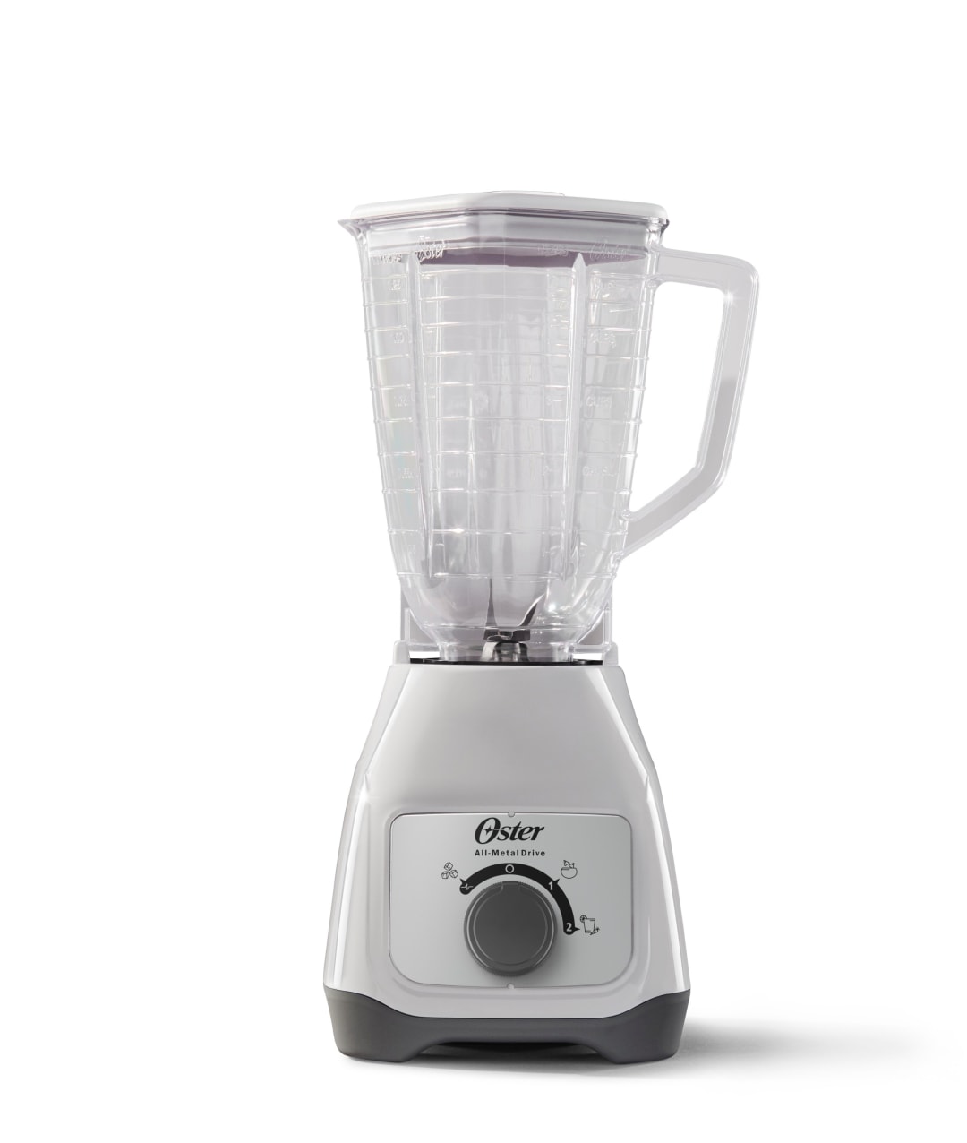 Oster® Licuadora, 2 Velocidades con Pulso, Vaso de Plástico, Capacidad de 1.25 Lt, Blanco, BLSTKAWBPB