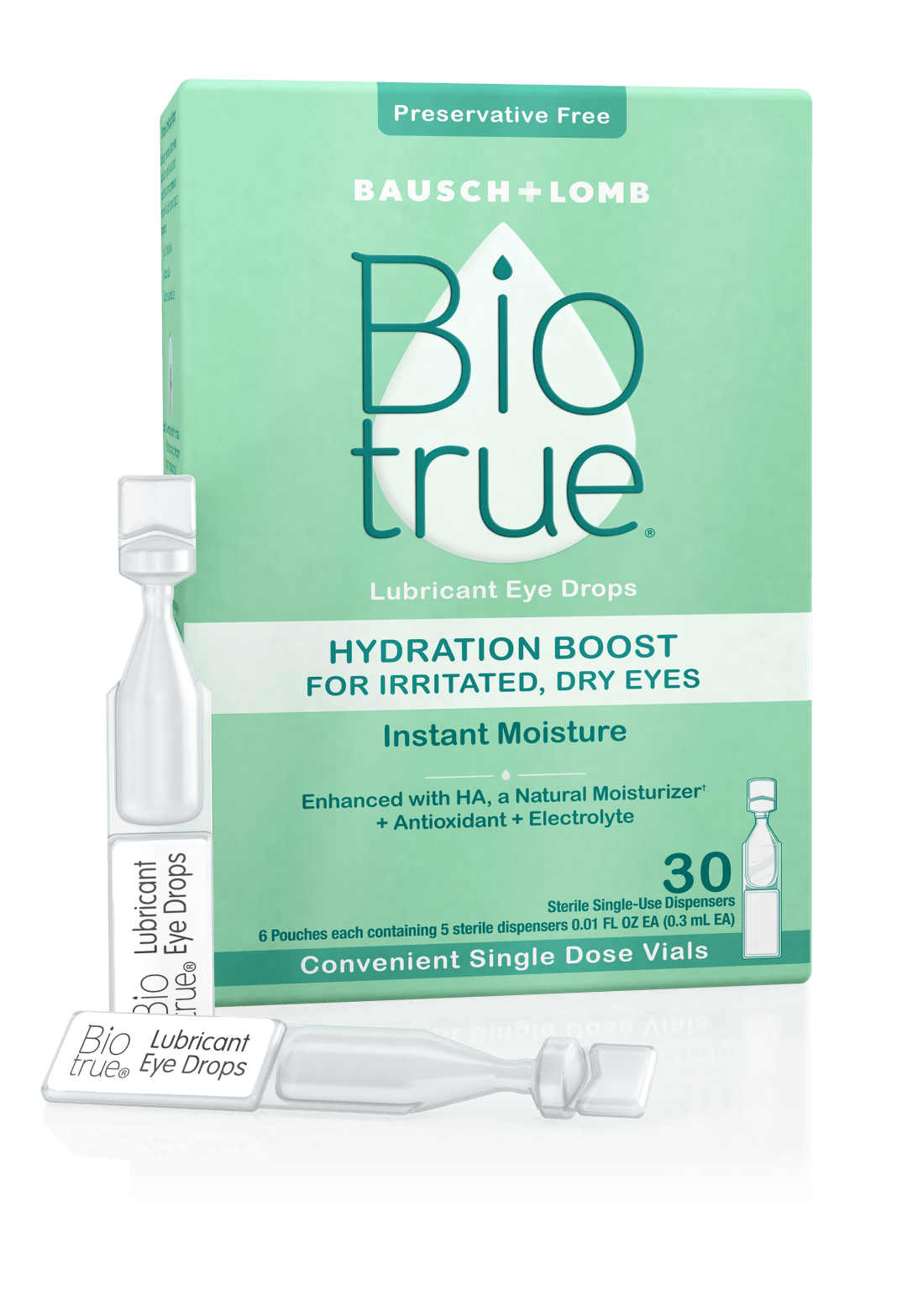 Biotrue Hydration Boost Lubricant Eye Drops 30 ct 0.01 fl oz EA (0.3 mL EA)